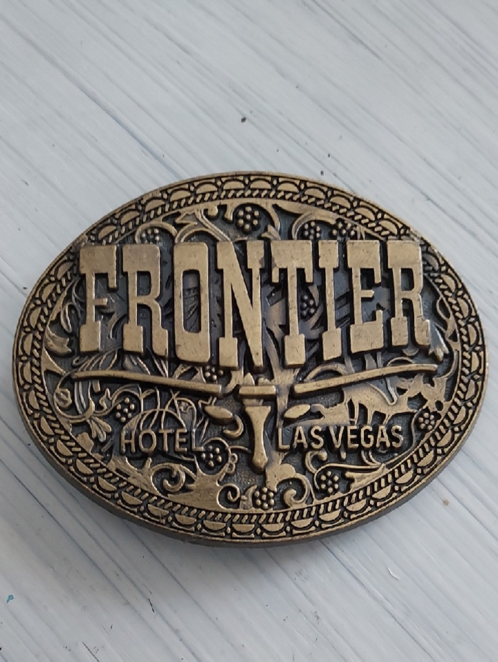 Frontier Las Vegas Metal Belt Buckle